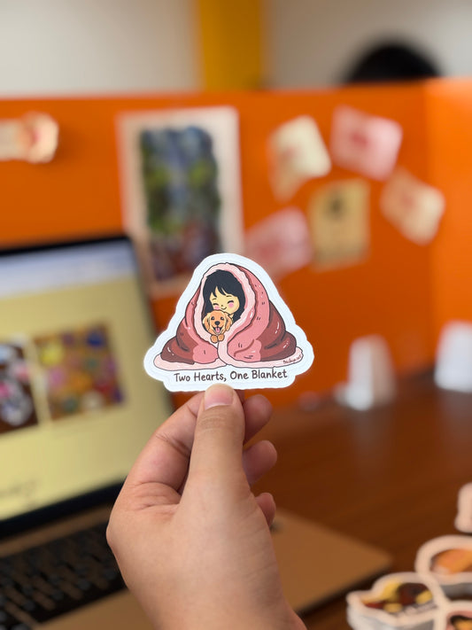 Two Hearts, One Blanket (Dog)