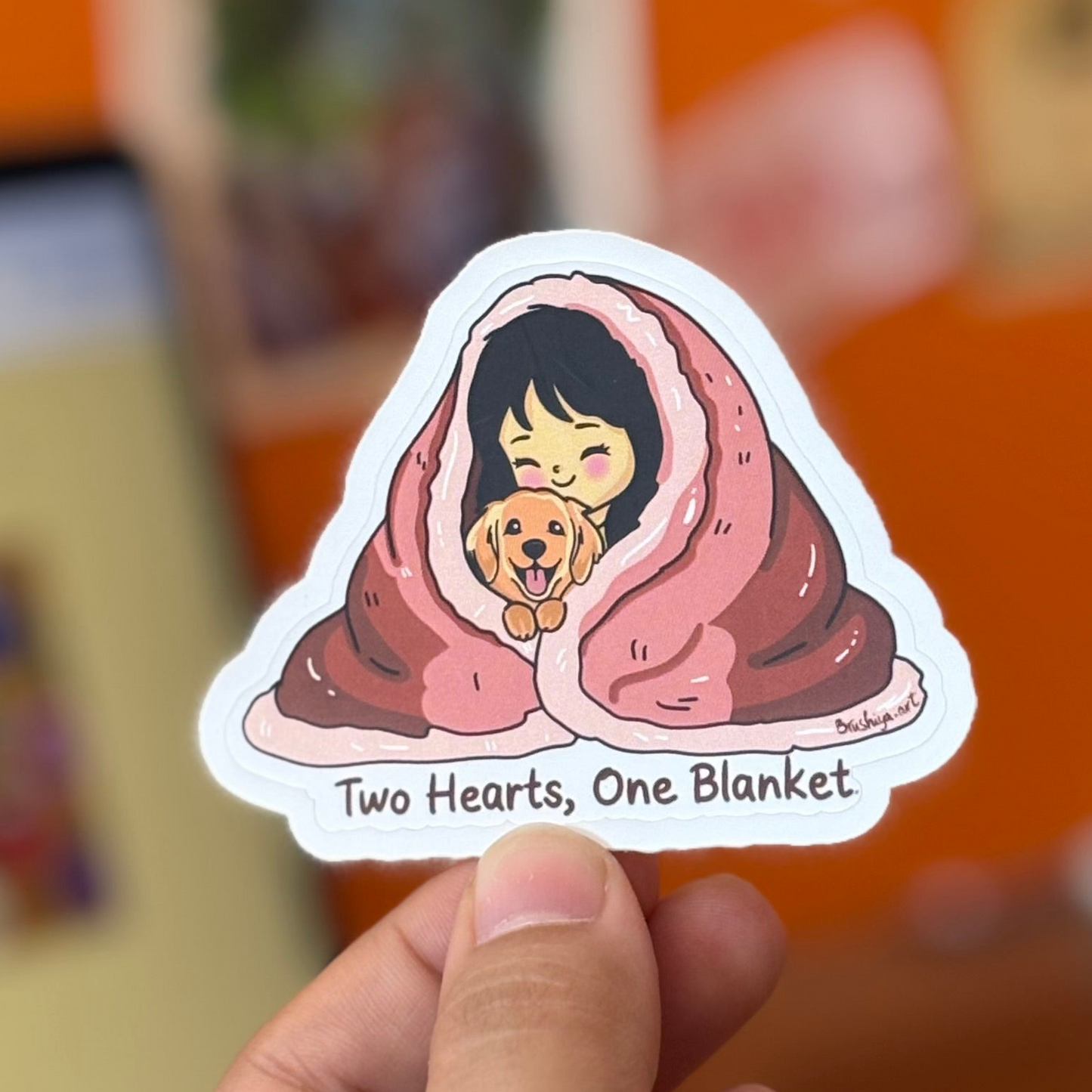 Two Hearts, One Blanket (Dog)